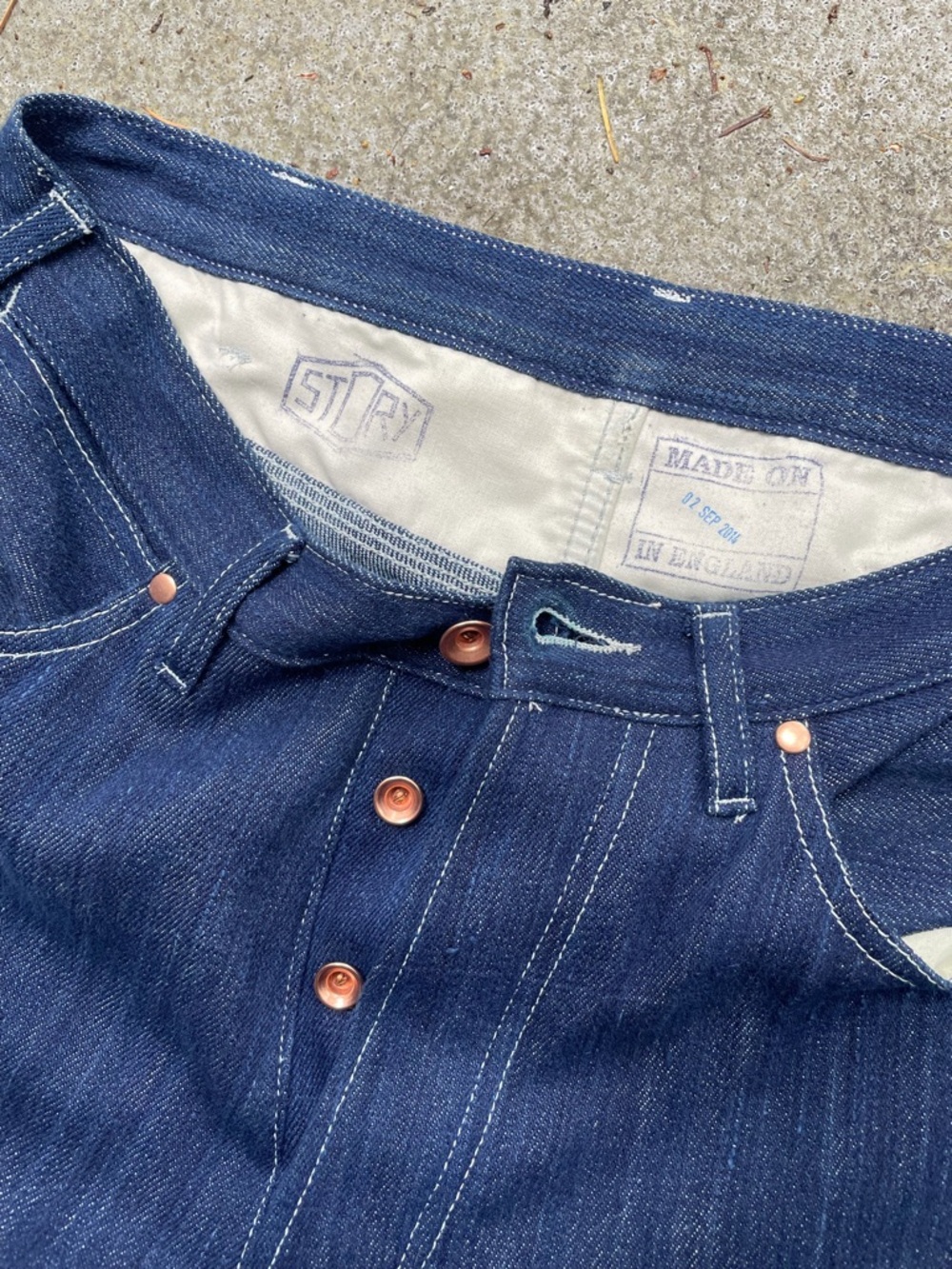 story mfg raw selvedge denim made in england size 33
